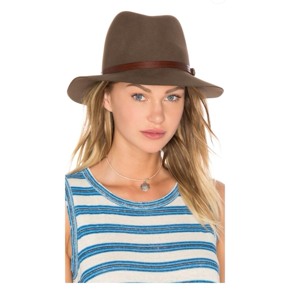 RAG & BONE Floppy Brim Felted Wool Fedora in Pecan Size S